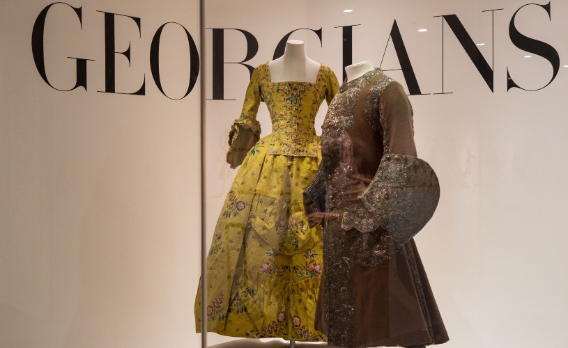 Georgian dresses on display at the Fashion Museum